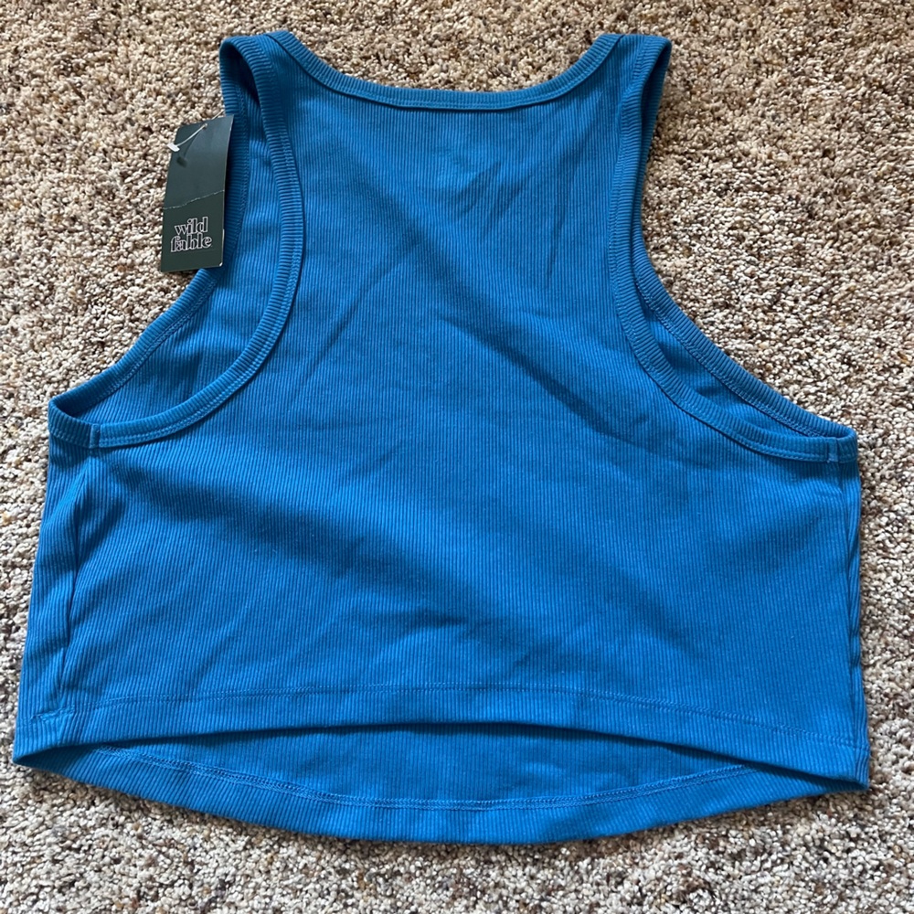Blue Ribbed Tank Top - Picture 2 of 2